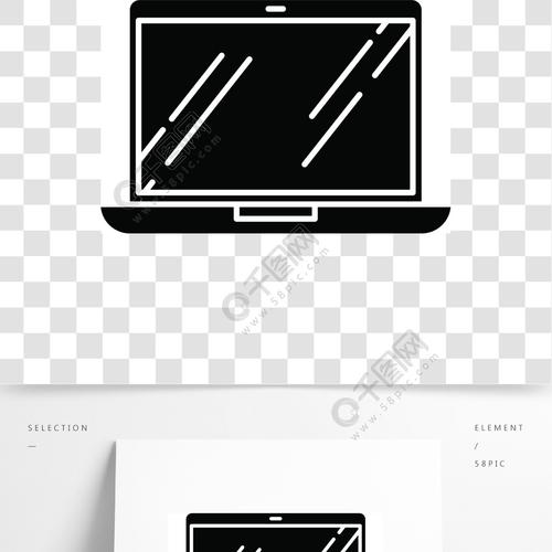 打开笔记本电脑黑色标志符号图标便携式计算机电子产品上网本,笔记本